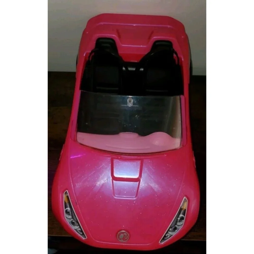 2016 Mattel Barbie‎ Glam Pink Glitter Convertible Car with Seat Belts